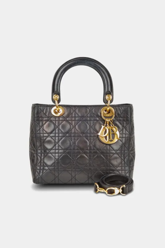 Lady Dior GHW Medium Cannage Handbag sold by Lord & Taylor