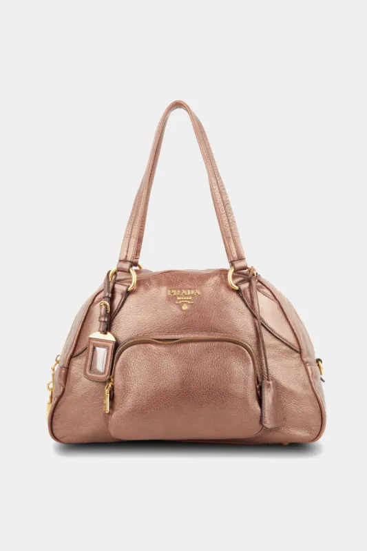 Vitello Daino Metallic Front Zip Tote Bag sold by Lord & Taylor