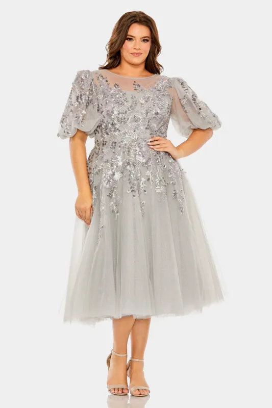 Puff Sleeve Glitter Embellished Dress sold by Lord & Taylor