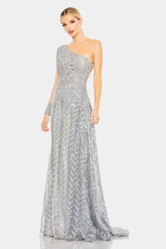 Embellished One Shoulder A Line Gown sold by Lord & Taylor