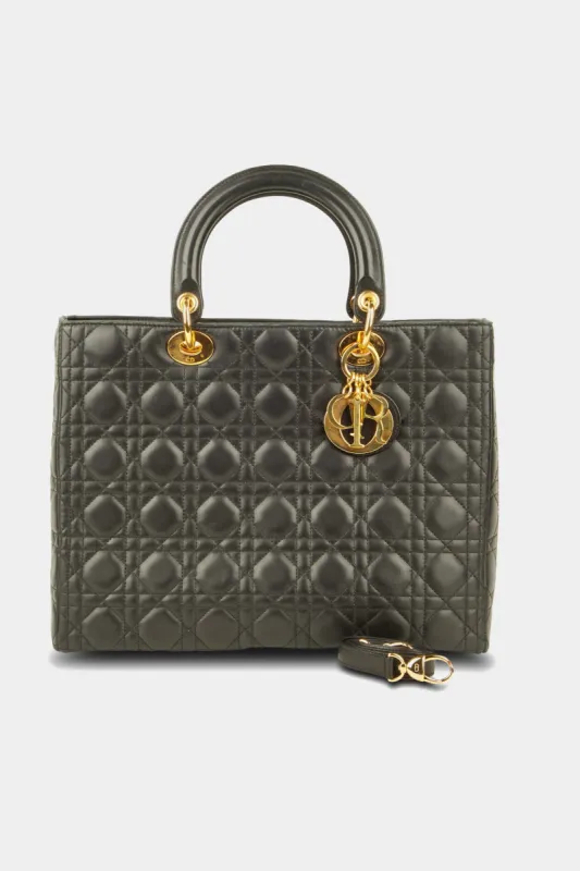 Lady Dior GHW Medium Cannage Handbag sold by Lord & Taylor