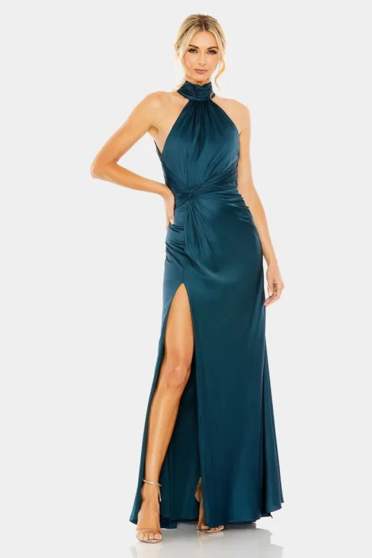 Open Back High Neck Side Ruched Gown sold by Lord & Taylor