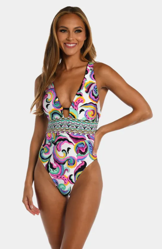 Psychedelia Plunge One Piece sold by Lord & Taylor