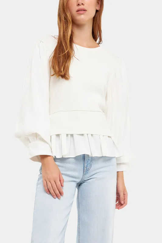 Mixed Media Layered Knit Top sold by Lord & Taylor