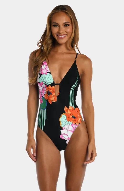 Lotus Plunge One Piece sold by Lord & Taylor