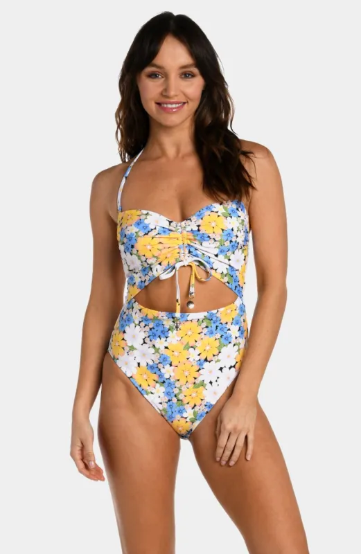 Daisy Cut Out Bandeau One Piece Swimsuit sold by Lord & Taylor