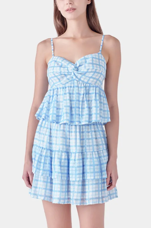 Sequins Check Twist Detail Top sold by Lord & Taylor