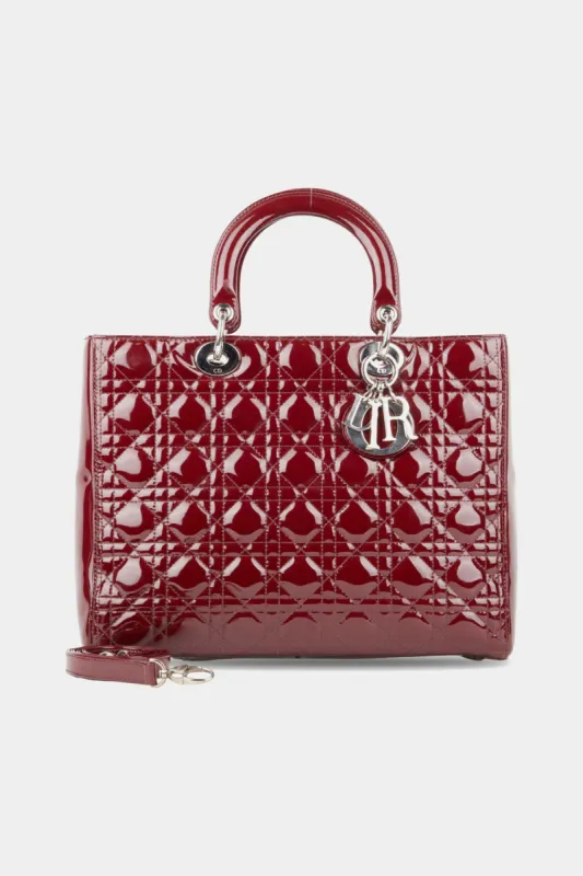 Patent Lady Dior SHW Large Cannage Tote Bag sold by Lord & Taylor