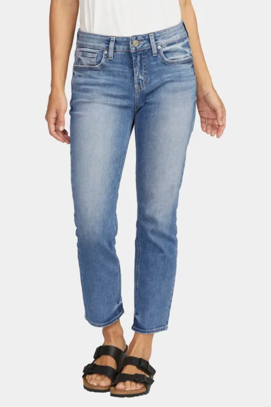 Elyse Mid Rise Straight Leg Crop Jeans sold by Lord & Taylor