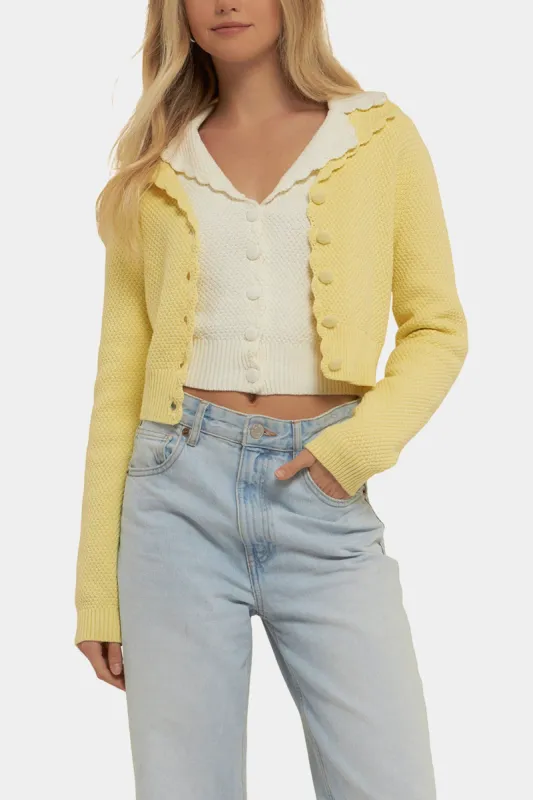 Scallop Edge Cropped Cardigan sold by Lord & Taylor