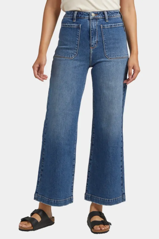 Vintage Patch Pocket Wide Leg High-Rise Jeans sold by Lord & Taylor
