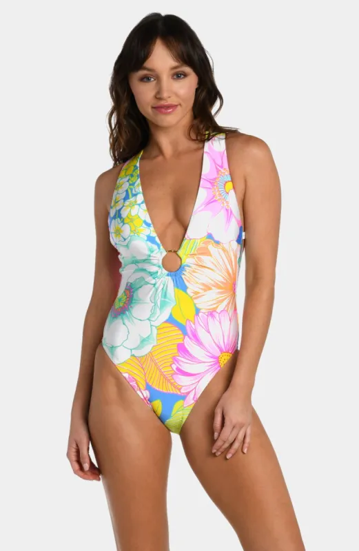 Botanical Ring Cut Out One Piece Swimsuit sold by Lord & Taylor
