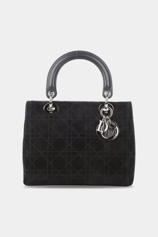 Suede Medium Cannage Lady Dior SHW No Strap Tote Bag sold by Lord & Taylor