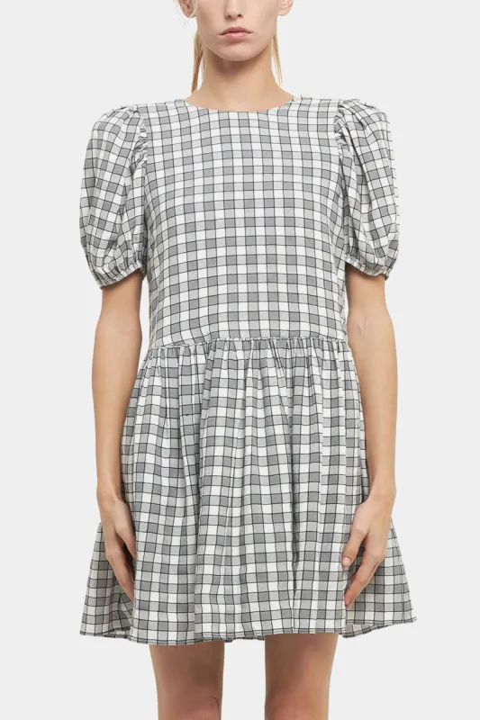 Gingham Contrast Bow Mini Dress sold by Lord & Taylor