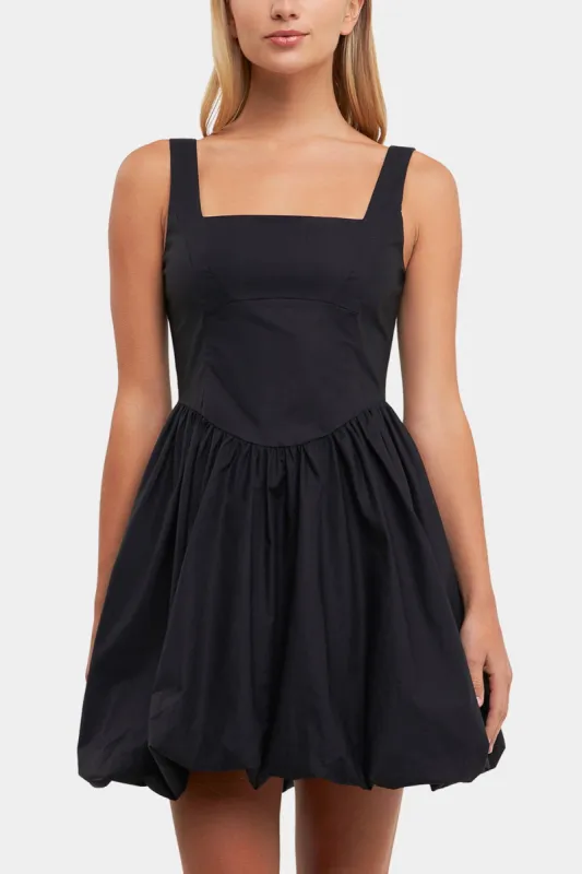 Poplin Square Neck Bubble Hem Dress sold by Lord & Taylor