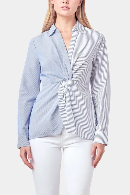 Striped Combo Twist Front Shirt sold by Lord & Taylor