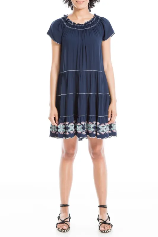 Rayon Flutter Sleeve Embroidered Dress sold by Lord & Taylor