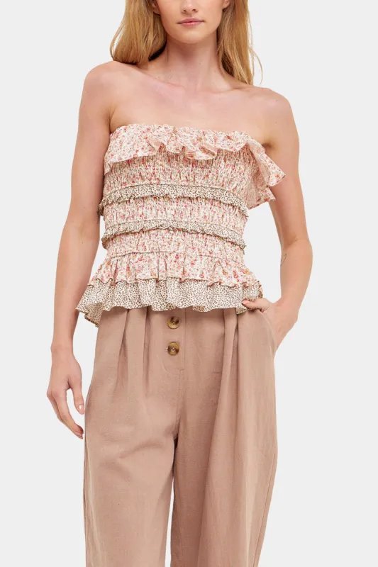 Floral Smocked Sleeveless Top sold by Lord & Taylor