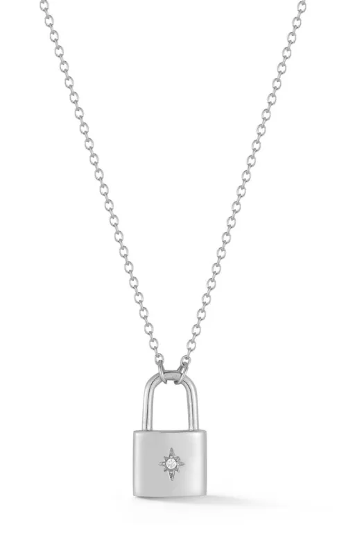 Sterling Silver Padlock Necklace sold by Lord & Taylor