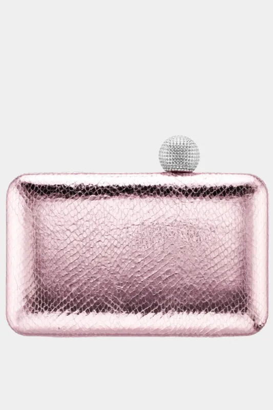 Embossed Snake Minaudriere W/ Crystal Clasp sold by Lord & Taylor