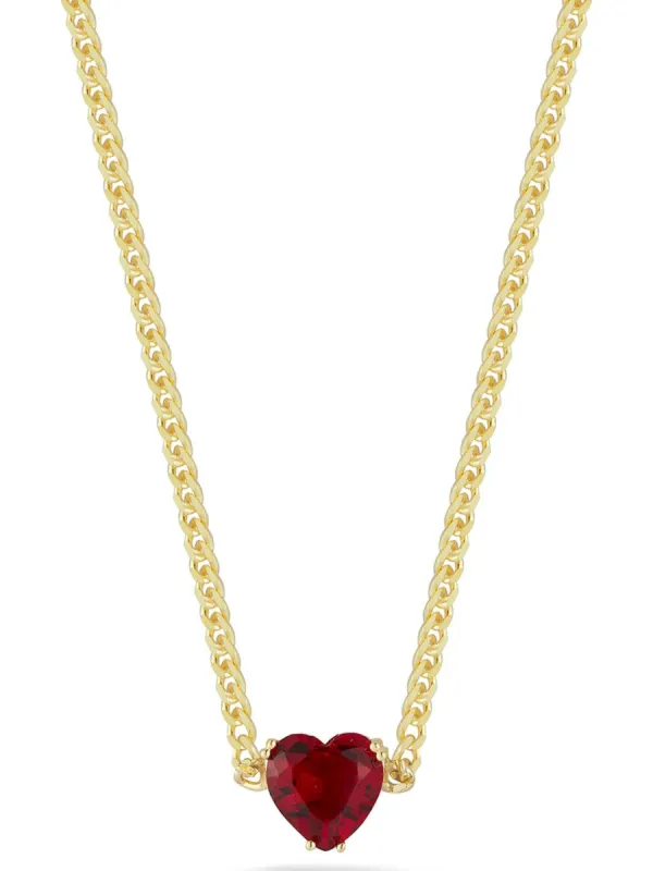 Gold Vermeil Curb Chain Heart Necklace sold by Lord & Taylor