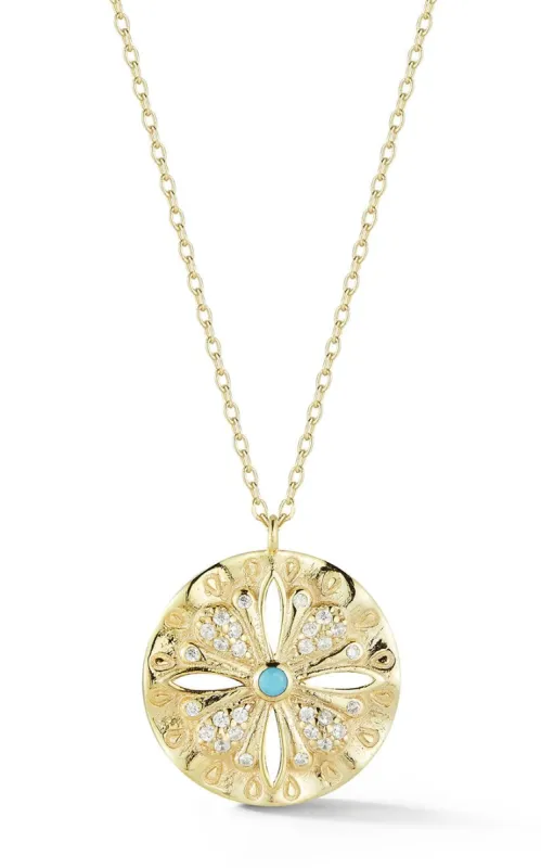 Sterling Silver Turquoise Medallion Necklace sold by Lord & Taylor