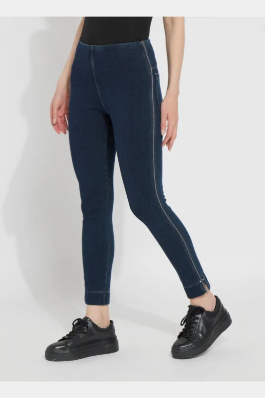Adele Slim Straight Metallic Piping Jeans sold by Lord & Taylor
