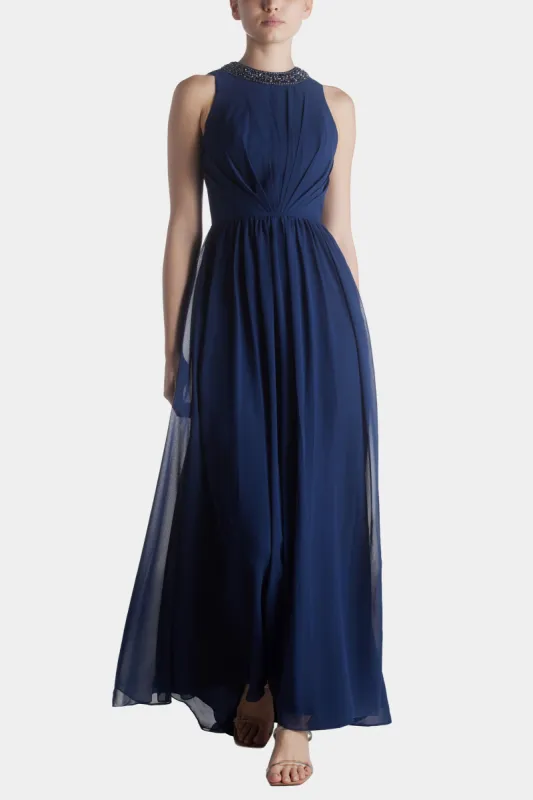 Pleated High Neck A Line Gown sold by Lord & Taylor