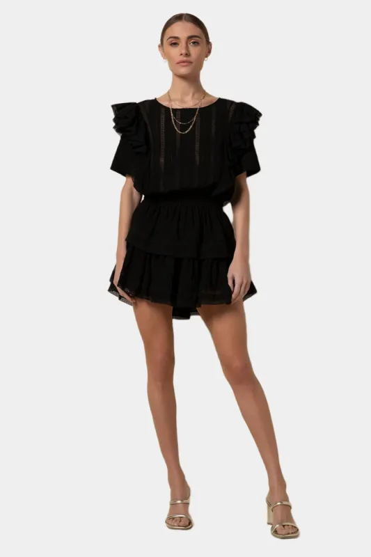 Sunna Ruffle Shoulder Mini Dress sold by Lord & Taylor