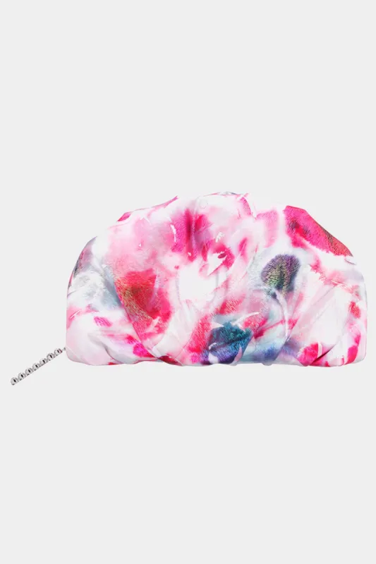 Tie-Dye ruched puffy clutch sold by Lord & Taylor