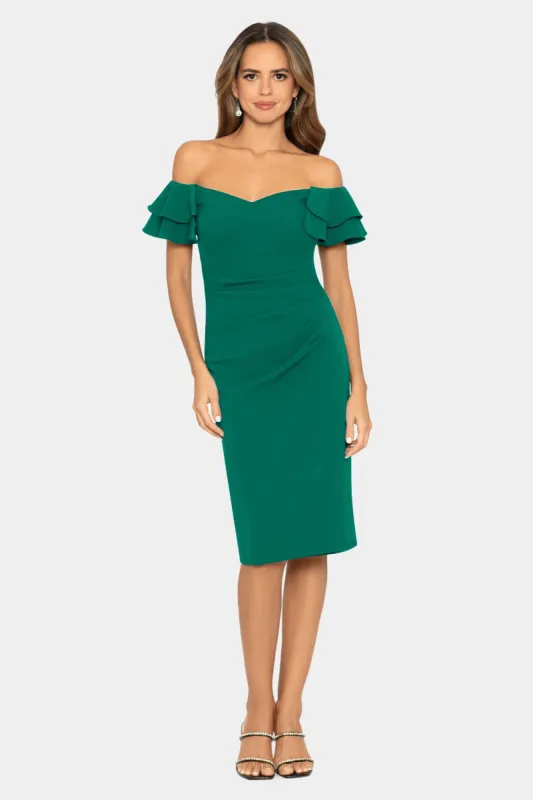 Short Scuba Crepe Off The Shoulder sold by Lord & Taylor
