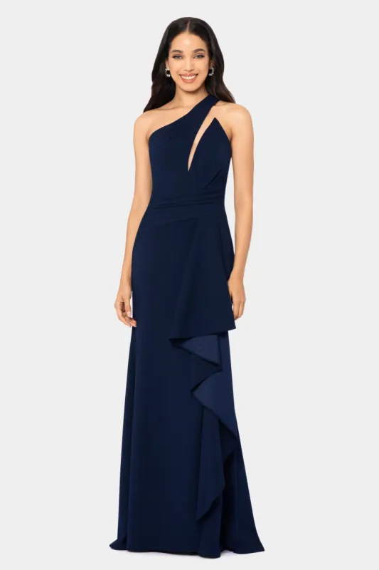 Long One Shoulder Cutout Scuba Crepe Dress sold by Lord & Taylor