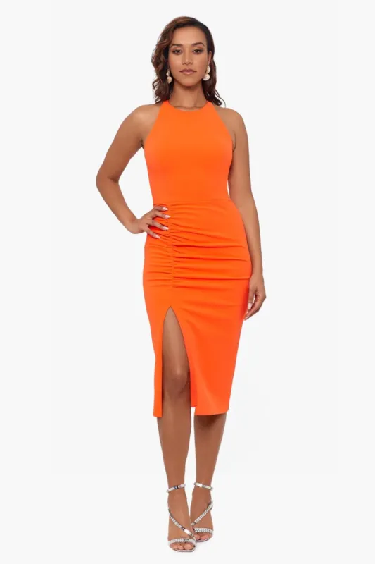 Midi Scuba Crepe Halter Keyhole Back sold by Lord & Taylor