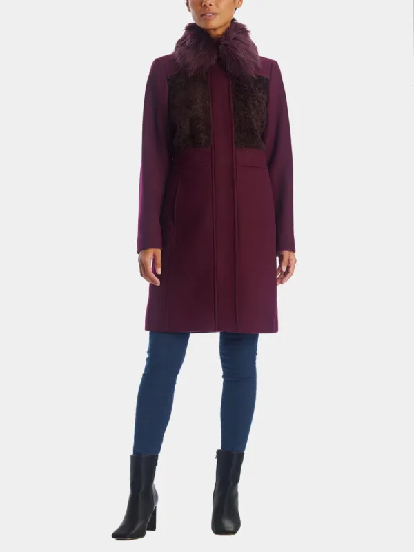 Fur Collar Wool Blend Coat sold by Lord & Taylor
