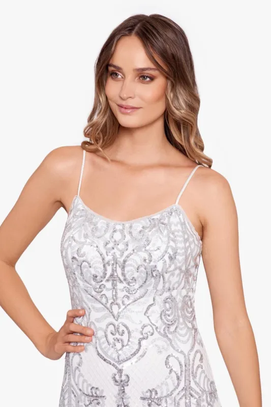 Long Placement Sequin Scoop Neck sold by Lord & Taylor