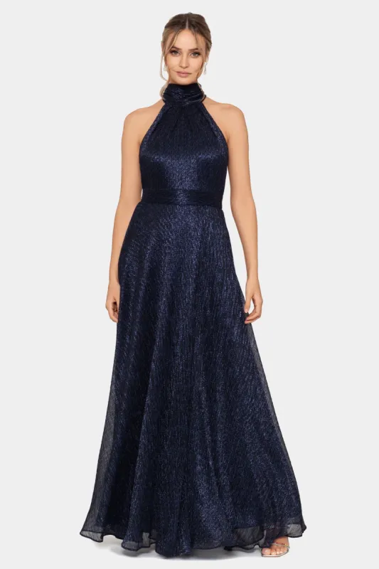 Long Metallic Crinkle Halter Wrap Skirt sold by Lord & Taylor