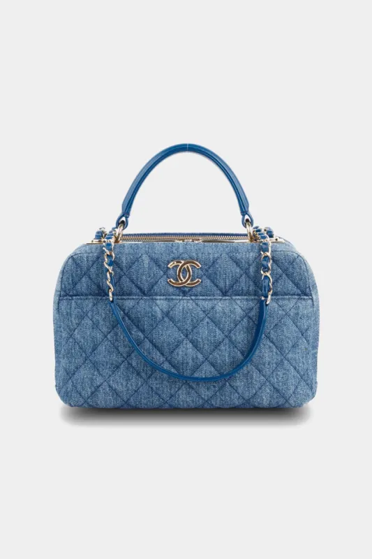 Denim Quilted Bowling Bag sold by Lord & Taylor