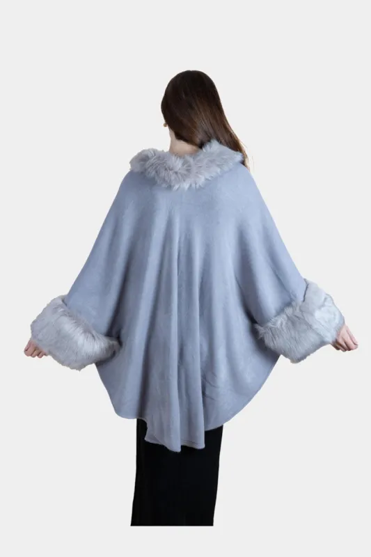 Fur Border Trim Kimono sold by Lord & Taylor