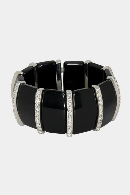 Black & Crystal Stretch Bracelet sold by Lord & Taylor