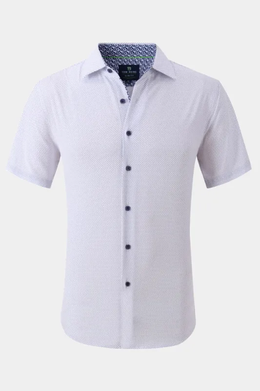 Geometric Slim Fit Performance Short Sleeve Black White sold by Lord & Taylor
