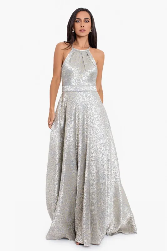 Long Halter Crinkle Foil Wrap sold by Lord & Taylor