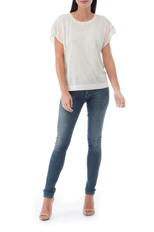 Madeline Contrast Stitch Tee sold by Lord & Taylor