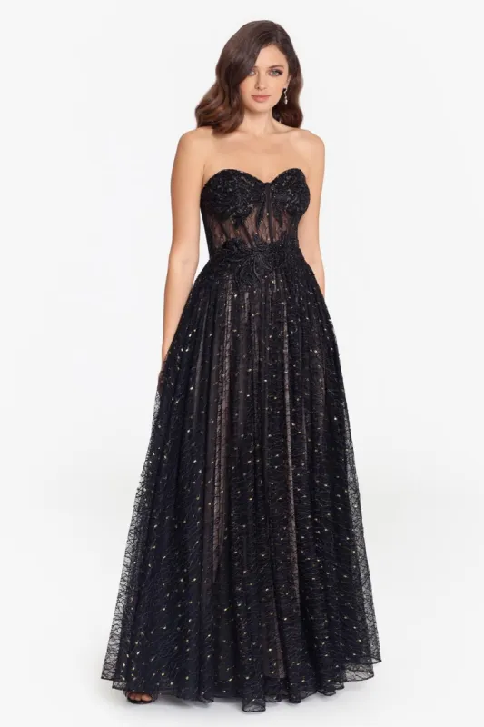 Long Strapless Corset Lace sold by Lord & Taylor