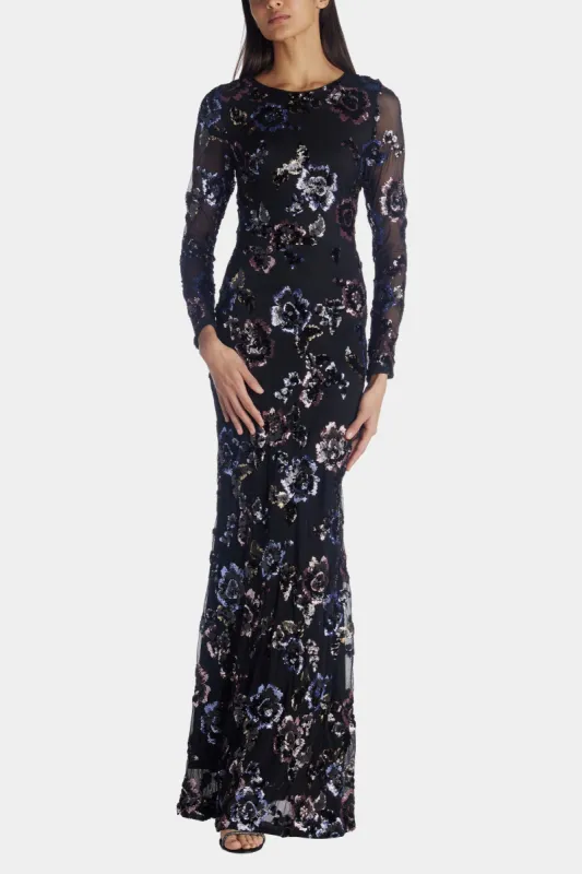 Long Sleeve Powermesh Flower Sequin sold by Lord & Taylor