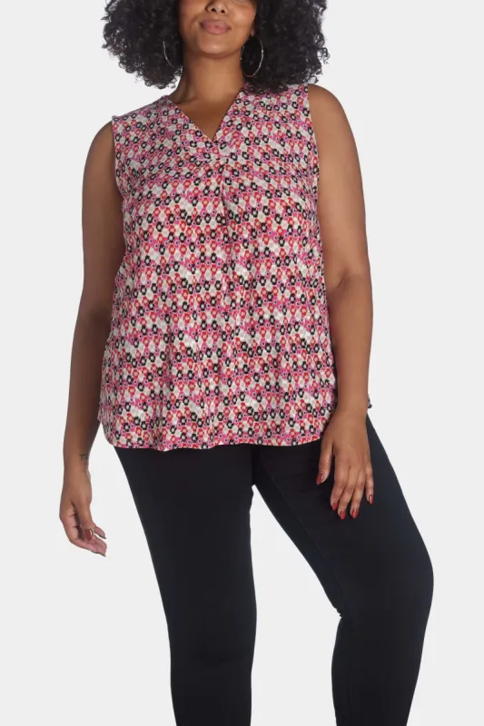 Printed Ity Pleated Front Top sold by Lord & Taylor