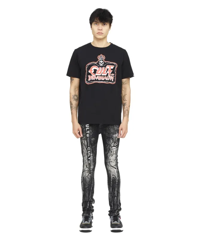 Punk Super Skinny Jeans with Logo Belt sold by Lord & Taylor