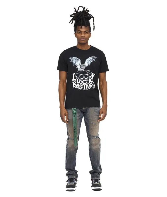 Rocker Destruction Slim Jeans with Logo Belt sold by Lord & Taylor