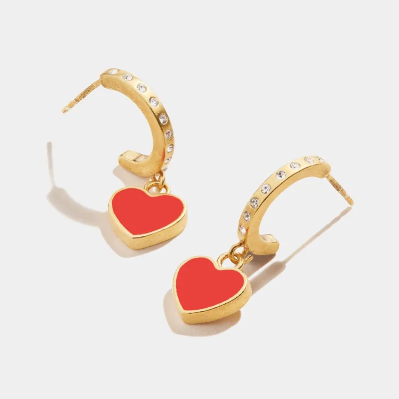 Color Infusion Heart Huggie Hoop Earrings sold by Lord & Taylor