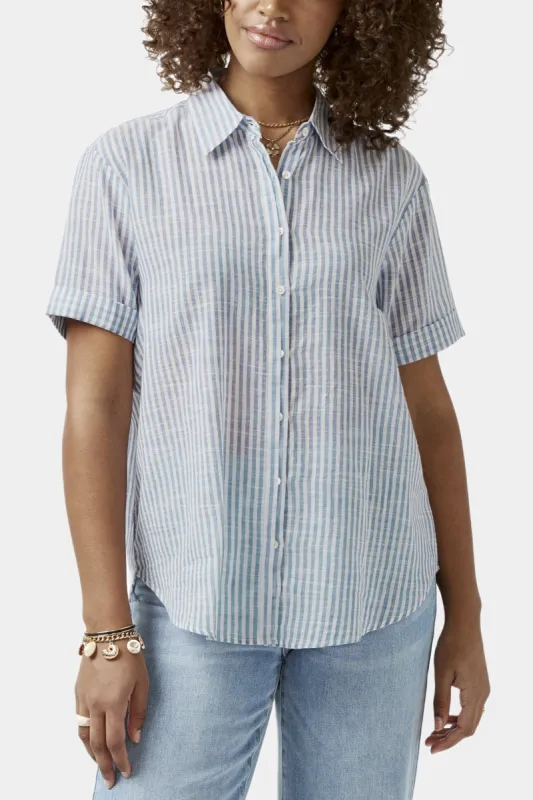 Leonora Short Sleeve Striped Blouse sold by Lord & Taylor