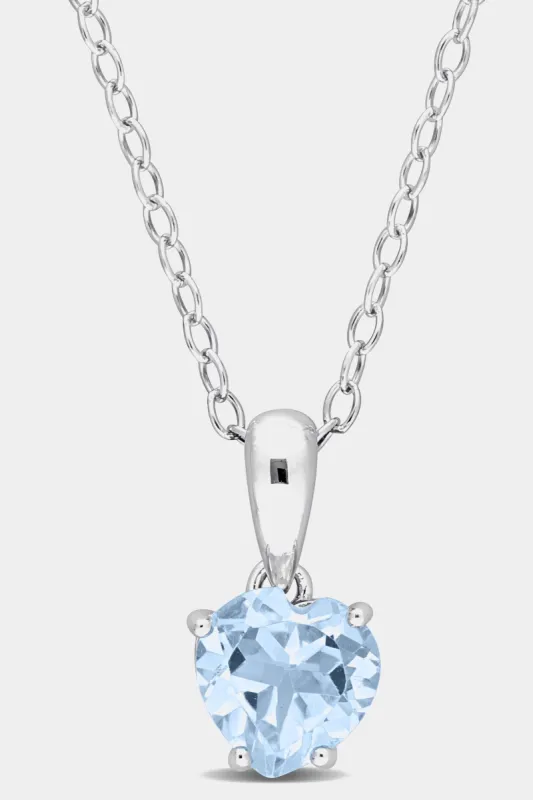 Heart Sky Blue Topaz Solitaire Pendant sold by Lord & Taylor